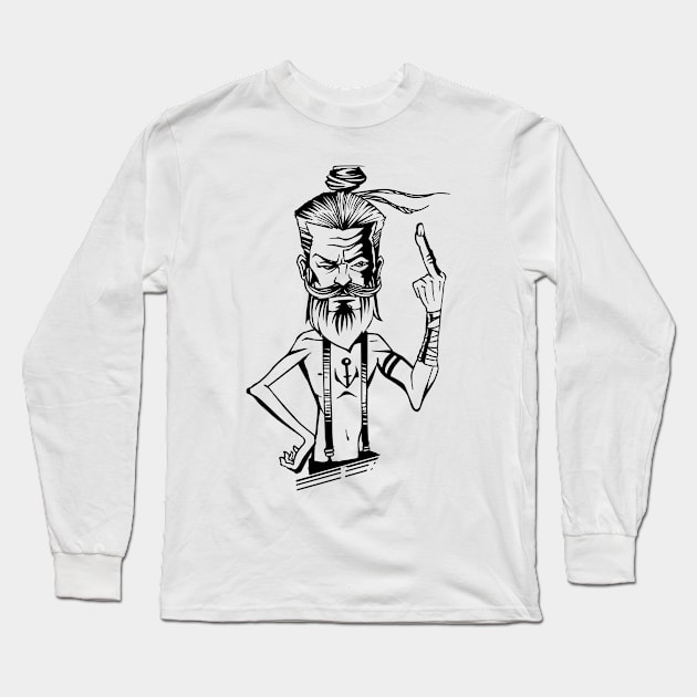 Middle Finger Long Sleeve T-Shirt by Whatastory